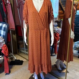 Torrid NWT - Orange Polka Dot Dress